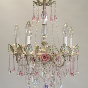 Bella Rose Chandelier- Romantic Shabby Chic style available in 3 sizes and many finishes, custom made for you.