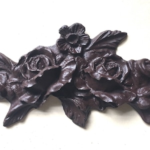 Floral Rose Resin Applique for furniture, drawers, cabinets, Original design, Paintable, shabby chic Paris Apt decoration