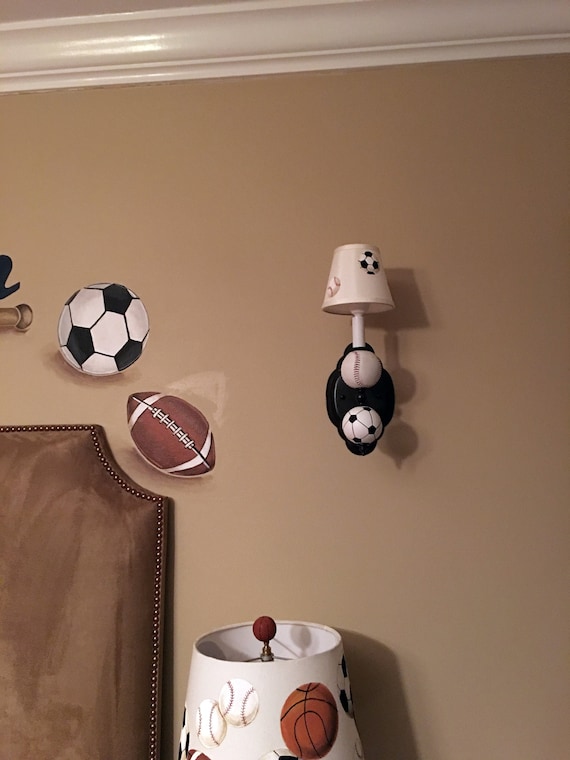 All Sport Custom Sconce For Boys Bedroom Nursery Or Playroom Boys Bedroom Nursery Or Playroom, All Sports Lamp Shade