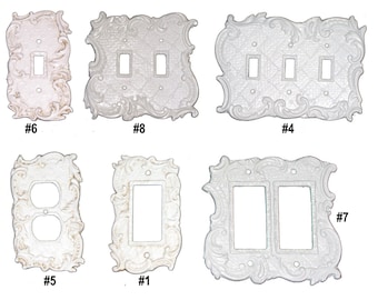 Metal Switch Plates, Rocker Plates and Outlet Covers Shabby Chic styles in many colors Shabby chic switchplates made to order