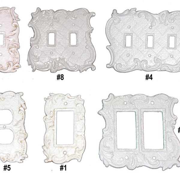 Metal Switch Plates, Rocker Plates and Outlet Covers Shabby Chic styles in many colors Shabby chic switchplates made to order