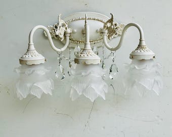 Shabby Chic Bathroom Vanity Light, Bathbar or Vanity Light, Custom Made to Order Sconce