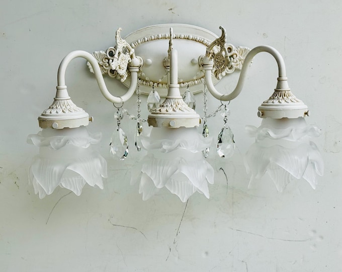 Featured listing image: Shabby Chic Bathroom Vanity Light, Bathbar or Vanity Light, Custom Made to Order Sconce