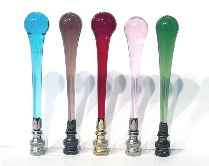 Featured listing image: 4-3/4" Vintage Murano Glass Teardrop Lamp Finial, Handmade to order