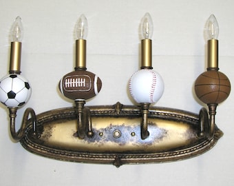 Boys Sports Bathroom Vanity Light or Bathbar Custom Made to Order Sconce, Sports Light,
