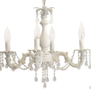 Shabby Chic Cottage Style Mini Chandelier &quot;Anna&quot;. Custom Hand Made Just for You.