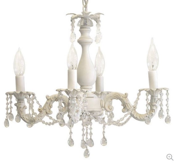 Shabby chic crystal chandelier deals