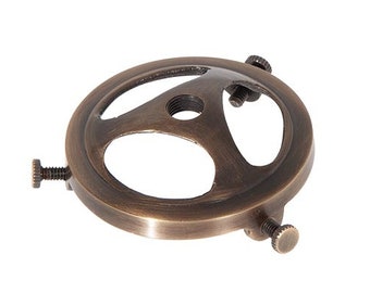 New DIY -Shade Holder ~ Antique Brass finish Decorative Solid Cast Brass  3-1/4" Fitter Shade Holder