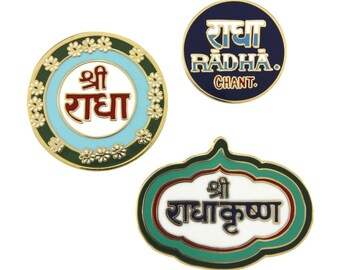 Sri Radha Graffiti Pin Trio (enamel pin set)