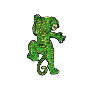 Climbing Tiger - green (enamel pin)