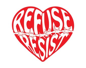 Refuse Resist Heart (sticker)