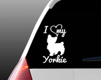 I Love My Yorkie/Yorkies Car Window Decal