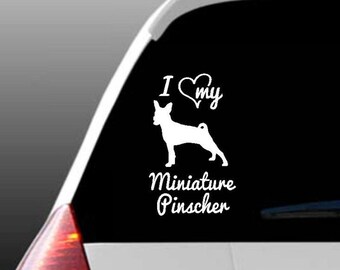I Love My Miniature Pinscher/Miniature Pinschers Car Window Decal