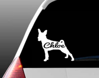 Calcomanía personalizada para ventanas de coche Minature Pinscher