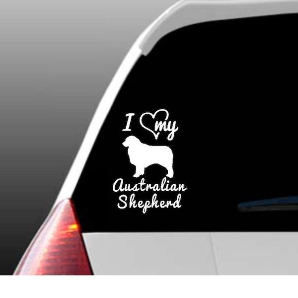 I Love My Australian Shepherd/Australian Shepherds Car Window Decal