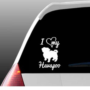 I Love My Havapoo/Havapoos Autofenster Aufkleber