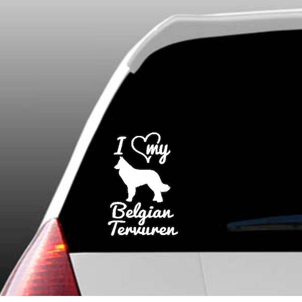 I Love My Belgian Tervuren/Belgian Tervurens Car Window Decal