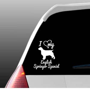 I Love My English Springer Spaniel/Spaniels Car Window Decal