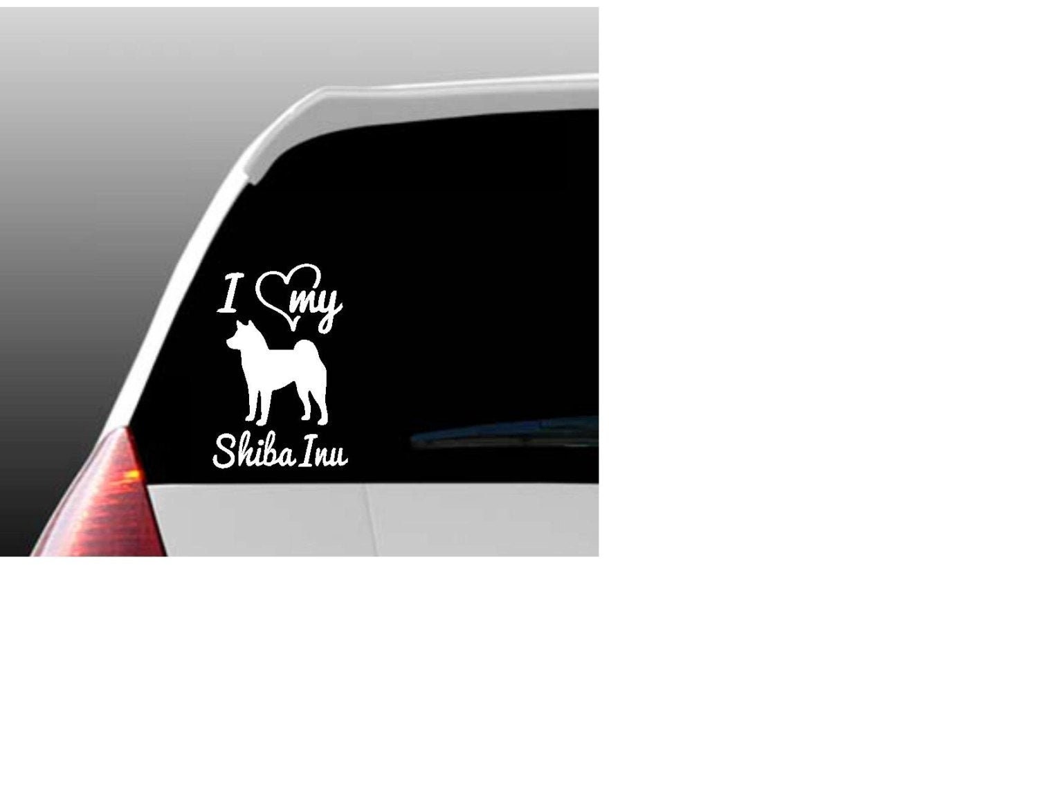 I Love My Shiba Inu Car Window Decal