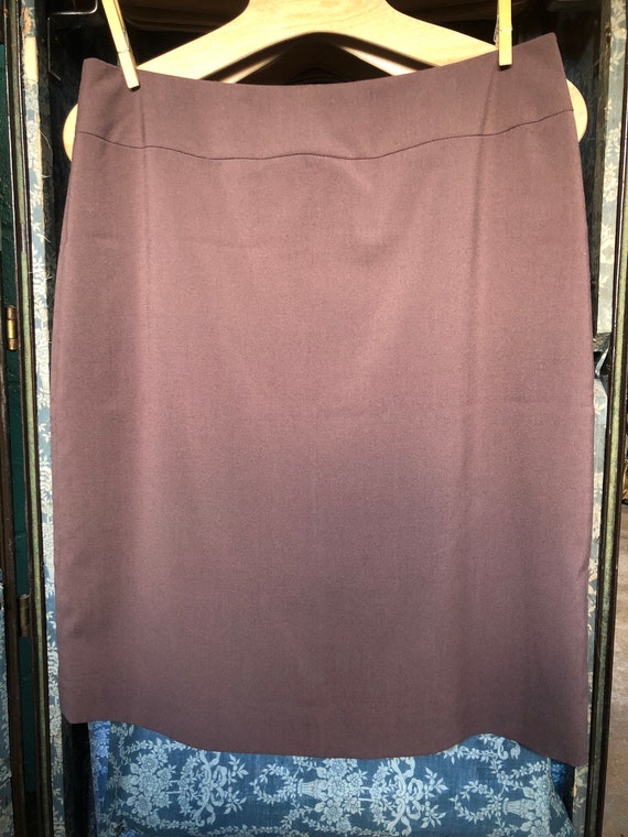 Brown fitted midi skirt size 10