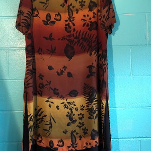 Size 22W autumn colored floral print dress by Ultra Dress New York