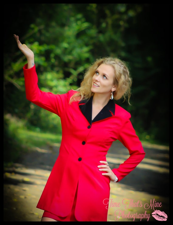 Alyn Paige Vintage Red and Black Dress with Jacke… - image 2