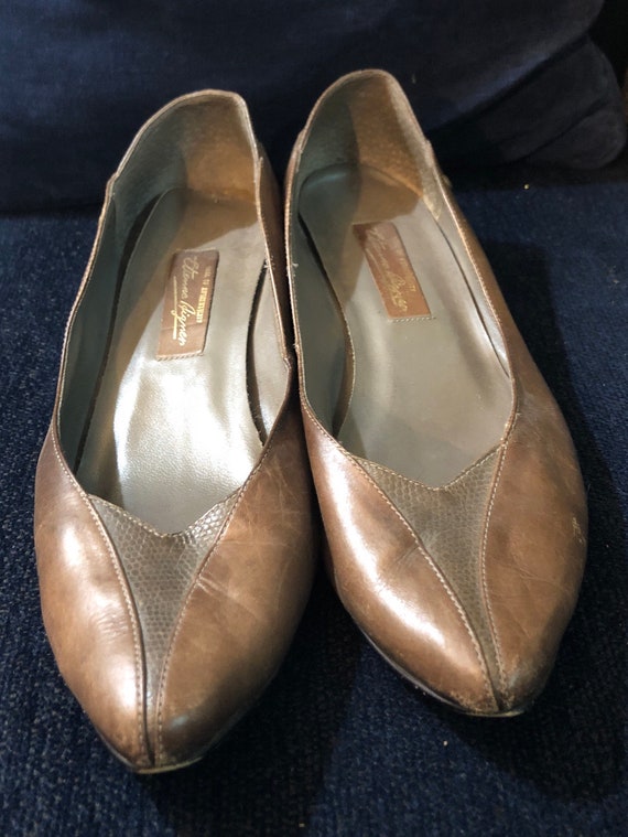 Brown leather etienne aigner shoes - image 1