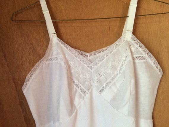 Vintage white lace slip - image 2