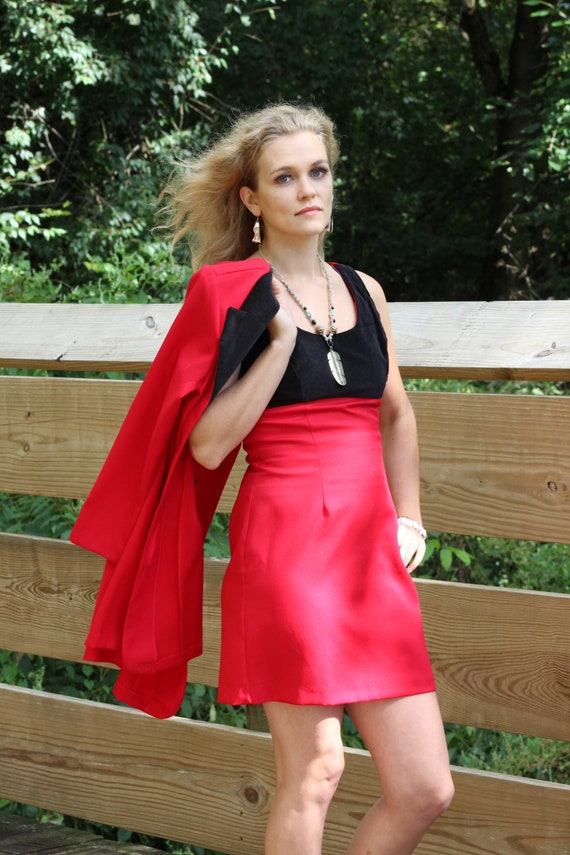 Alyn Paige Vintage Red and Black Dress with Jacke… - image 4