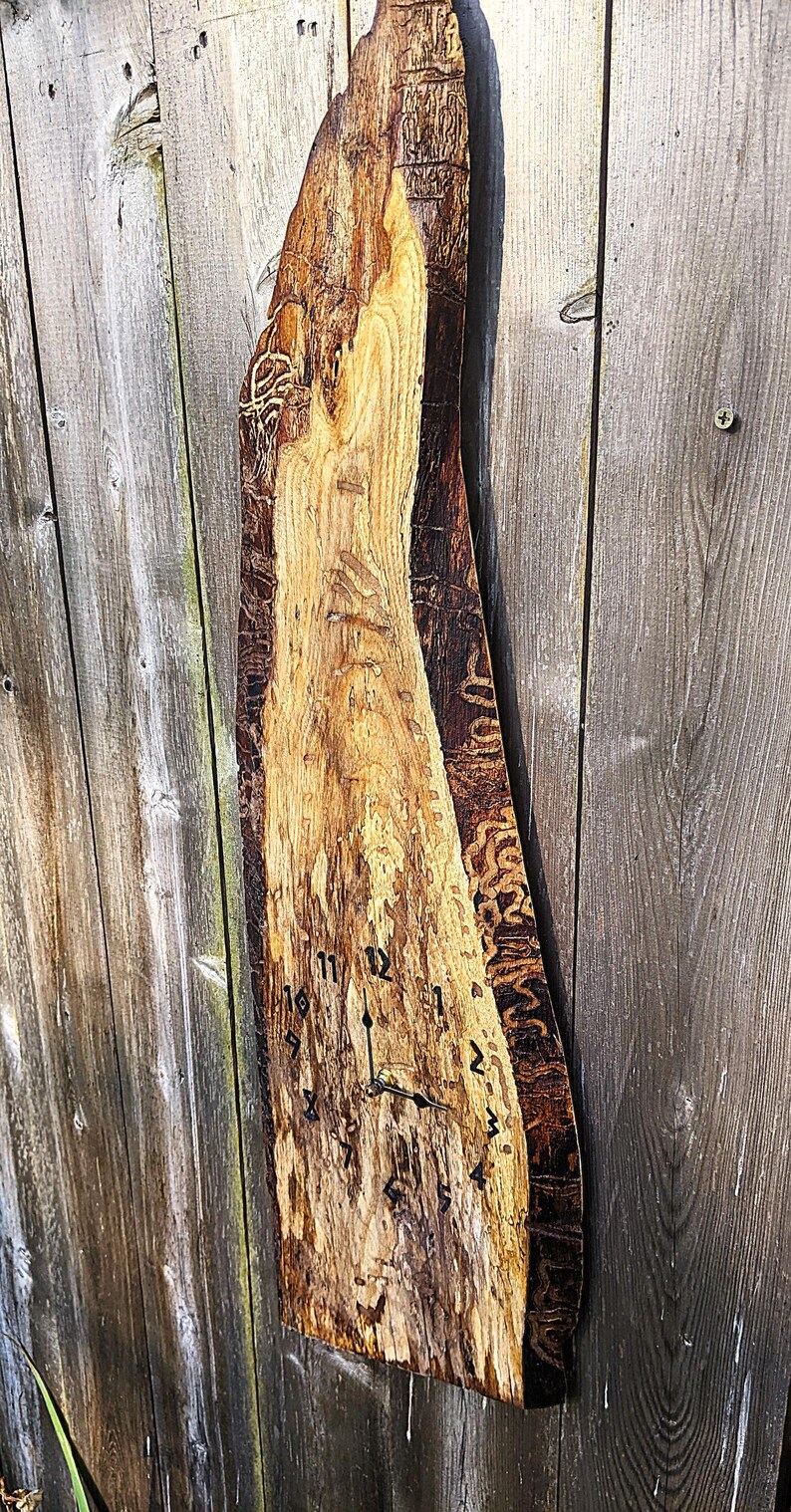 Clock, Rustic, Live Edge, Log Cabin Decor, Jeff Rothgeb, Jrwoodart - Etsy