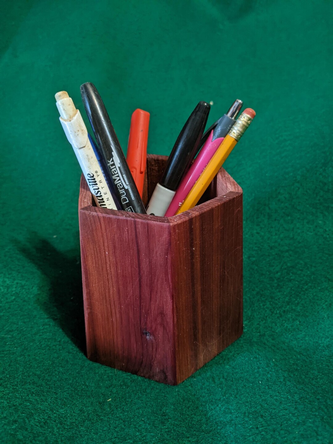 Hexagonal Pencil Holder, Wood Pencil Holder, Office Supplies, Office ...