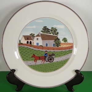 Villeroy and Boch Design Naif Dinner Plate Country Scenes GOING TO MARKET #1
