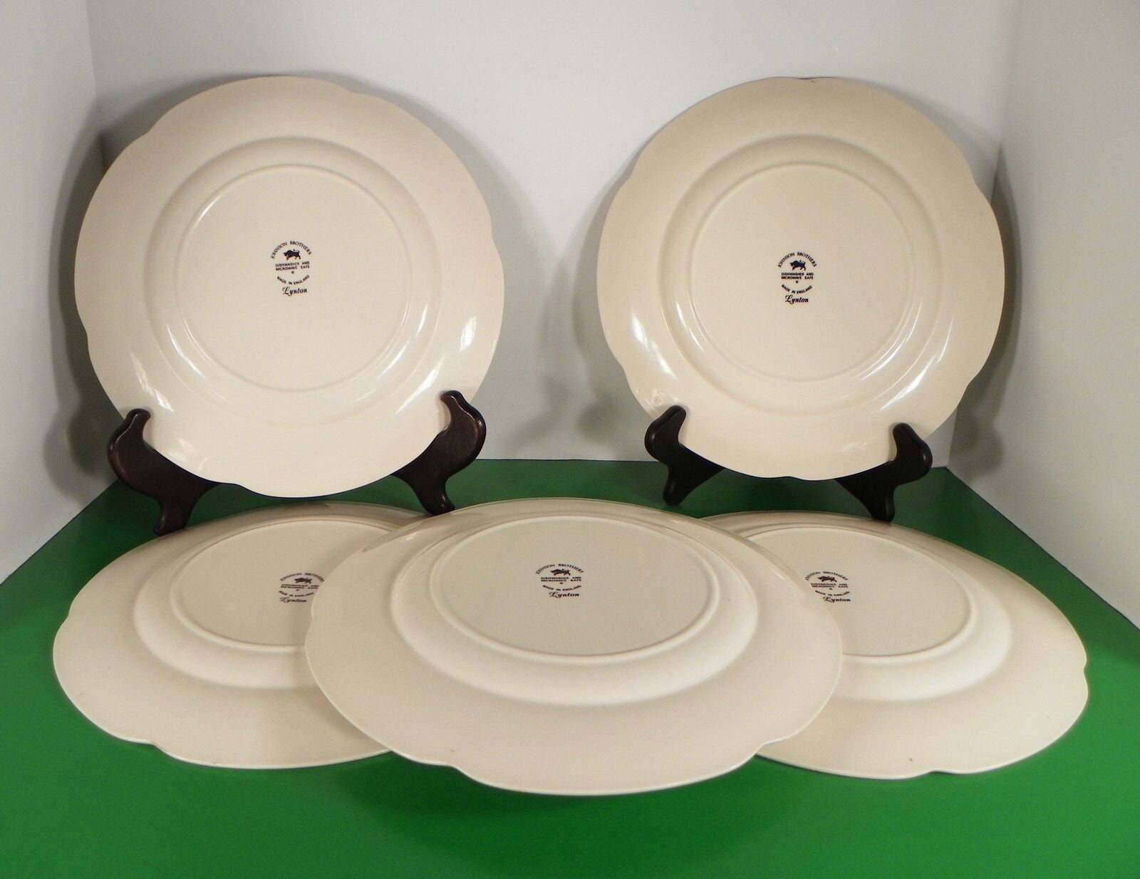 Johnson Brothers LYNTON Dinner Plate s LOT OF 5 Made England Pink Blue