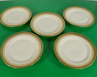 Antique Wm Guerin Co Limoges GREEK KEY Bread Plate (s) Lot of 5 GUE6