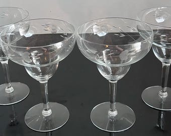 Princess House HERITAGE Margarita Glass Goblet (s) LOT OF 4 Crystal #479