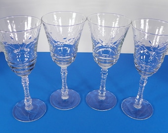 Rock Sharpe 3005 ARCTIC ROSE Glass Water Goblet (s) Lot of 4