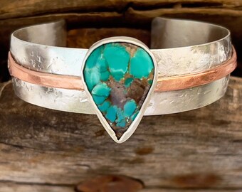 Mystic Sage Turquoise Sterling Silver Cuff