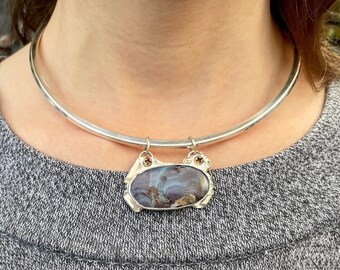 Boulder Opal Sterling Choker