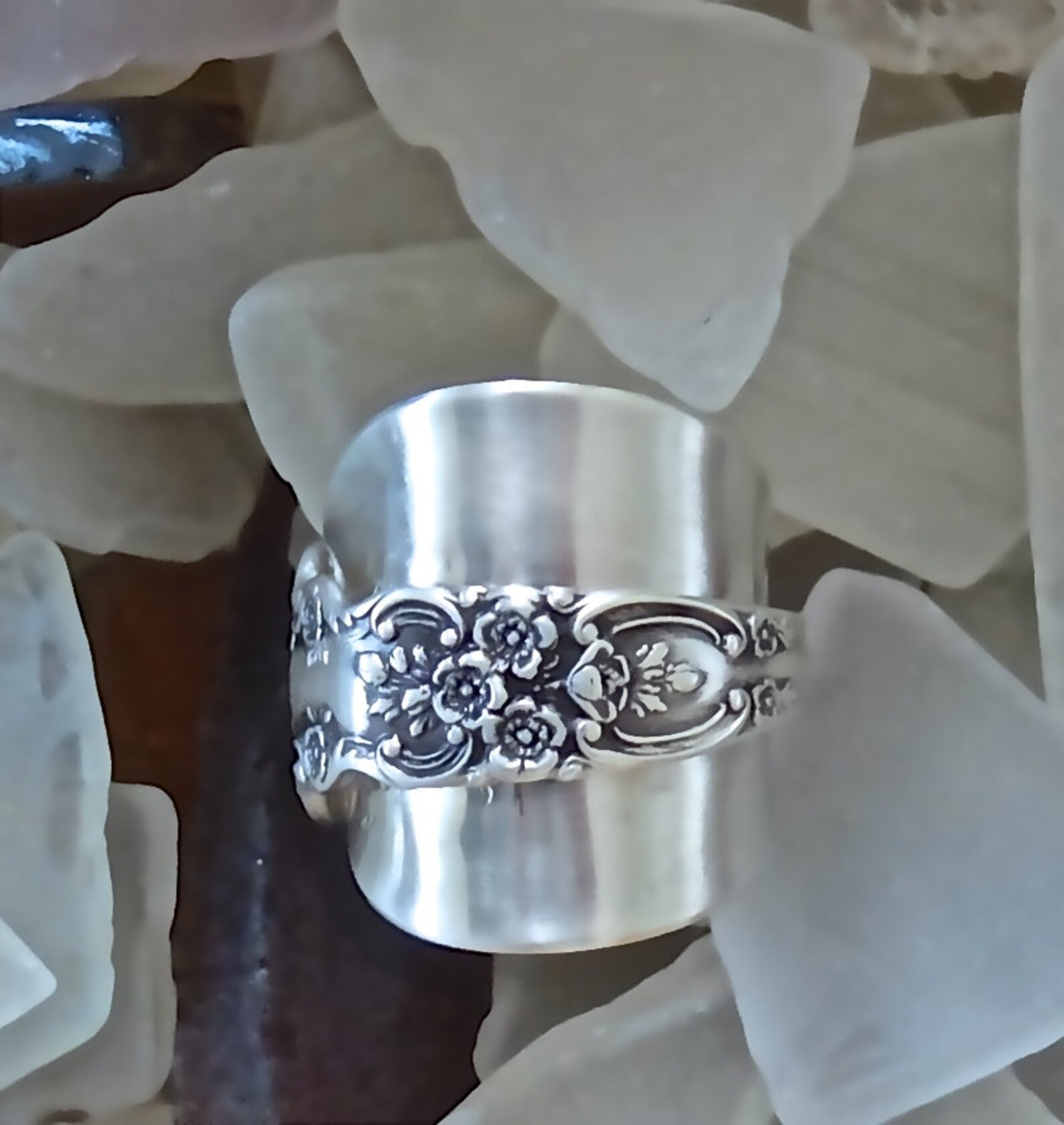 Sterling Silver Spoon Ring. Original stamps of Lion Anchor Etsy