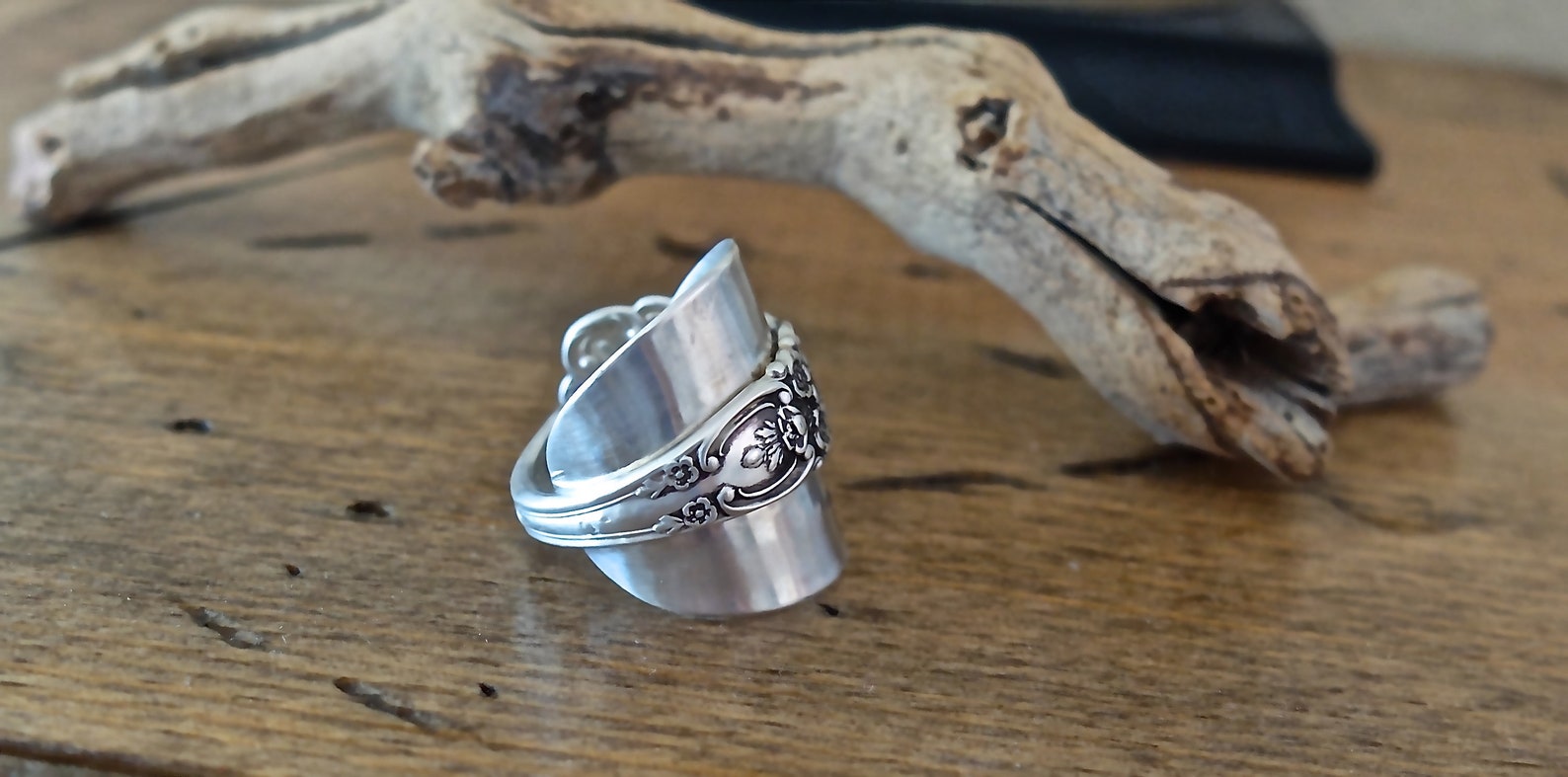 Sterling Silver Spoon Ring. Original stamps of Lion Anchor Etsy