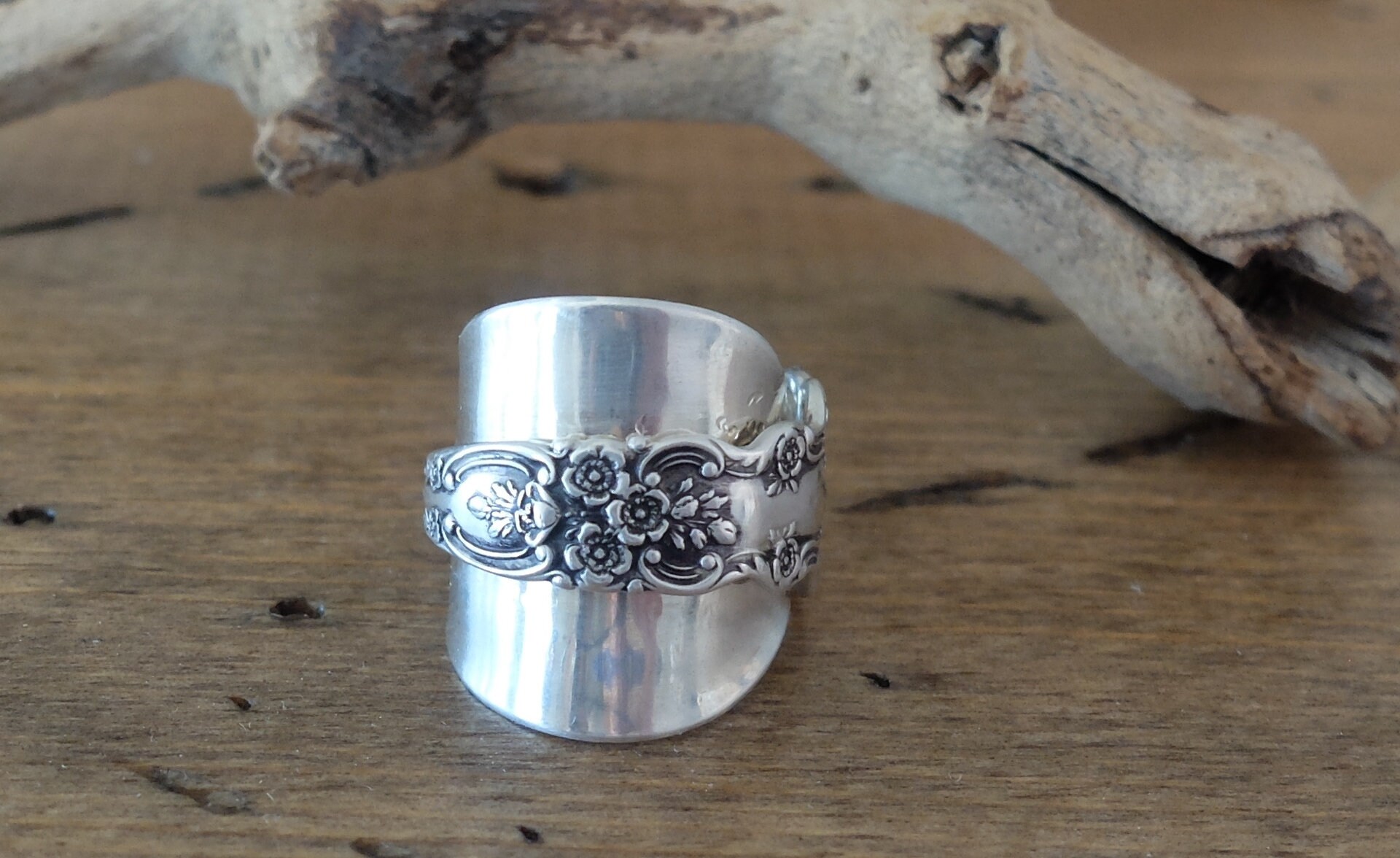 Sterling Silver Spoon Ring. Original stamps of Lion Anchor Etsy