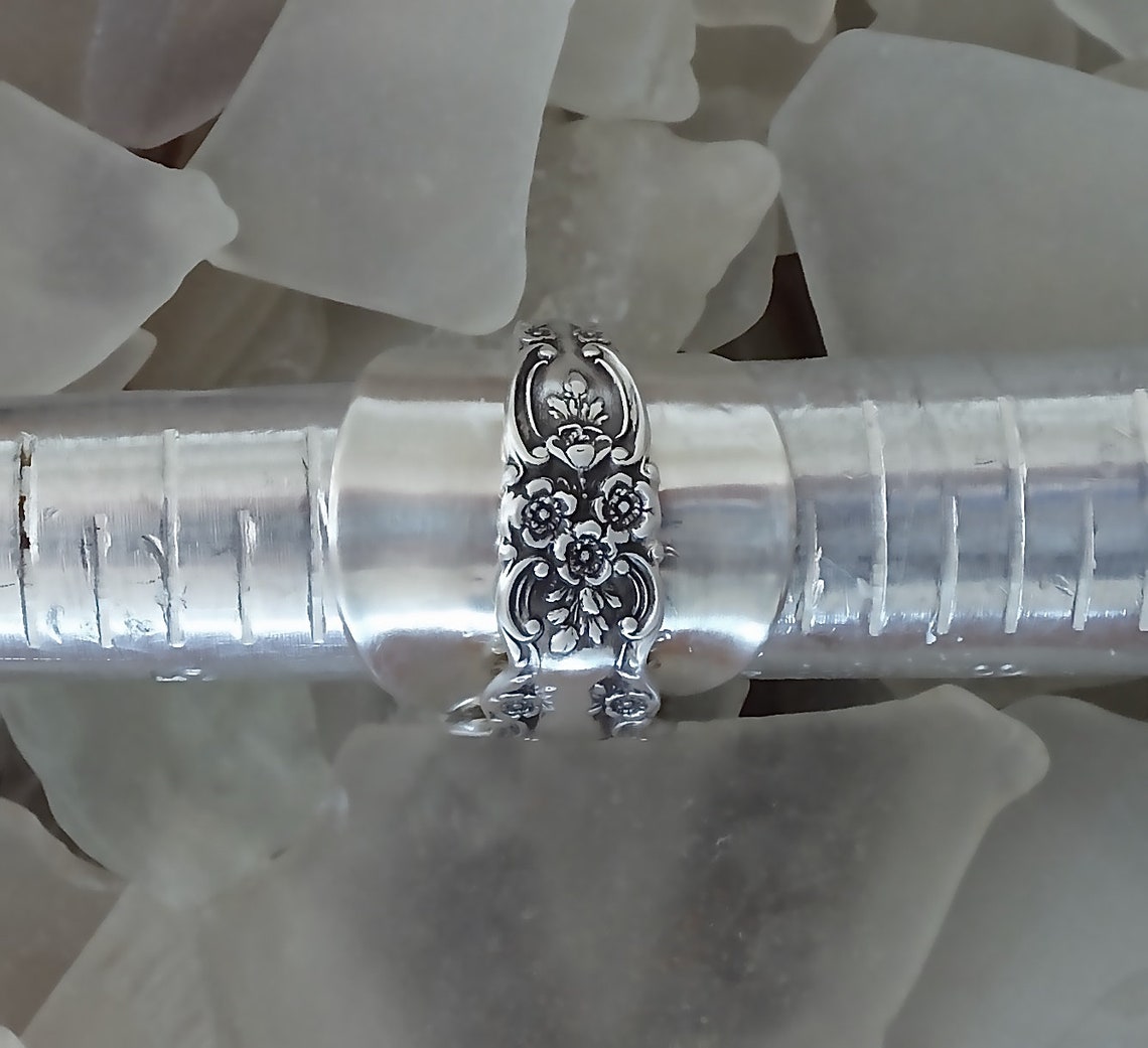 Sterling Silver Spoon Ring. Original stamps of Lion Anchor Etsy