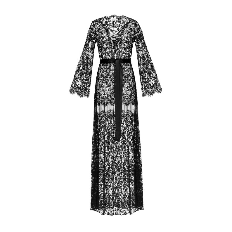 long black lace nightgown