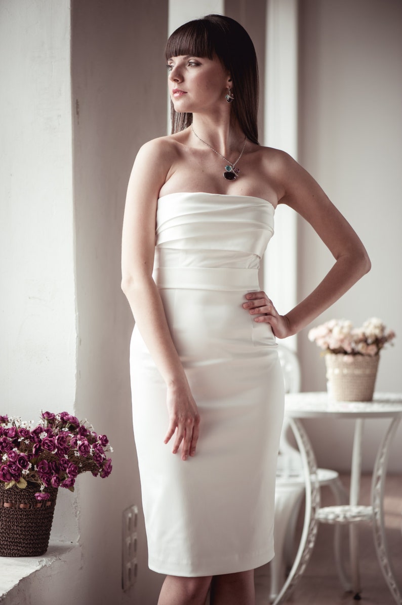 Black Friday Fitted Style Strapless Short Wedding Dress M6 Etsy