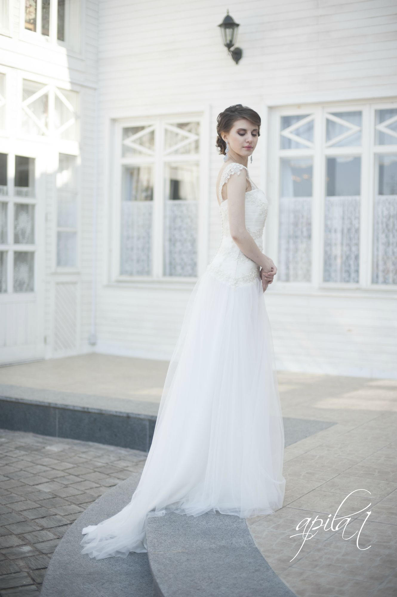 Princess Style Long Wedding Dress Long Tulle Bridal Gown With Etsy