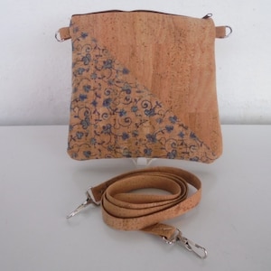 Bolso cruzado de corcho natural / bolsos de corcho aptos para veganos / bolsos de hombro / damas con motivos florales PU mensajero de cuero Bolsos / regalos de corcho