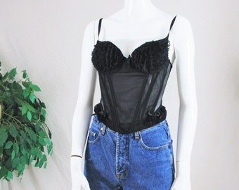 80s Black Lace Corset by Colesce Collection (36B), Women's Fashion, Tops,  Blouses on Carousell