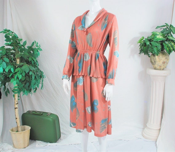 1970’s Floral Pleated Long Sleeve Dress | Vintage… - image 1