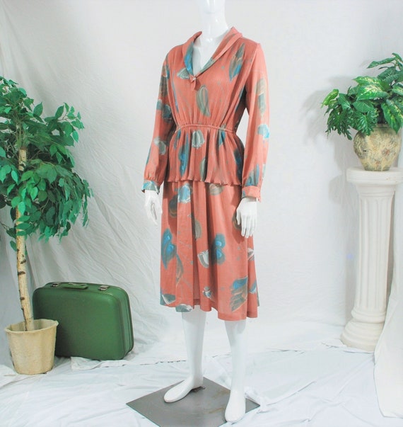 1970’s Floral Pleated Long Sleeve Dress | Vintage… - image 4