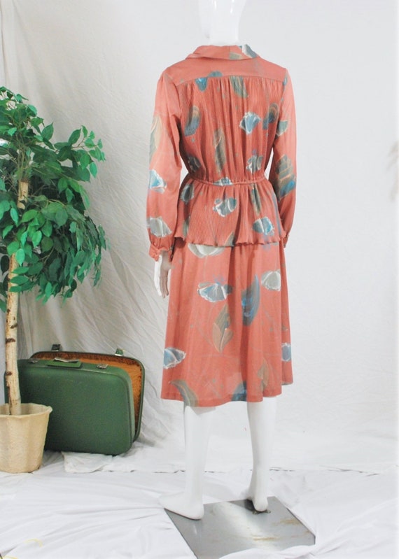 1970’s Floral Pleated Long Sleeve Dress | Vintage… - image 5